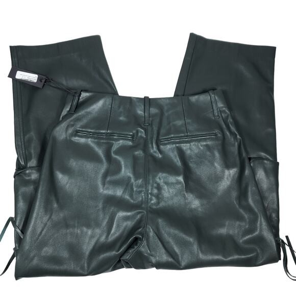 NWT Blank NYC Franklin Faux Suede Leather Dark Green Cargo Pants Size 31 - Picture 3 of 7